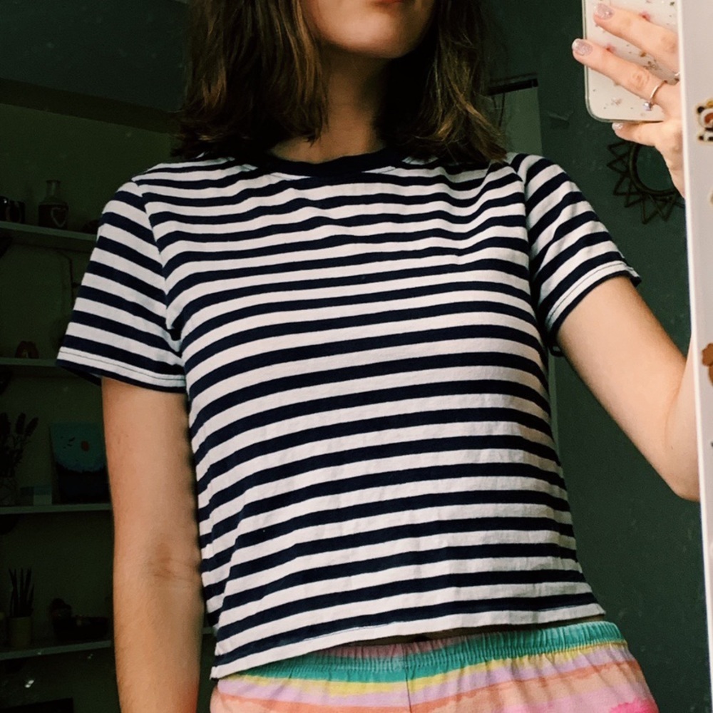 White and Blue striped shirt